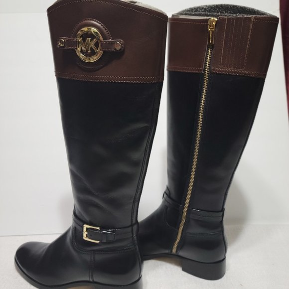 Michael Kors Stockard Two Toned Black Tall Leather Riding Boot Women’s Size 6.5M - Picture 7 of 16